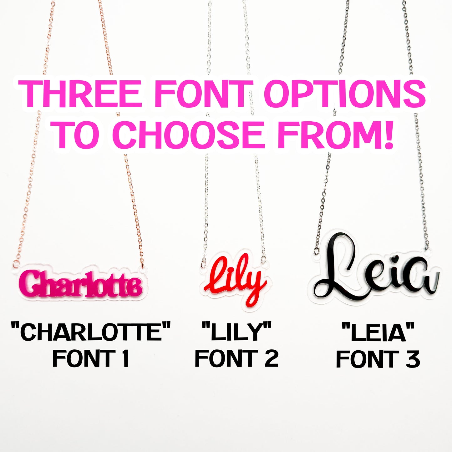 Custom Acrylic Name Necklaces