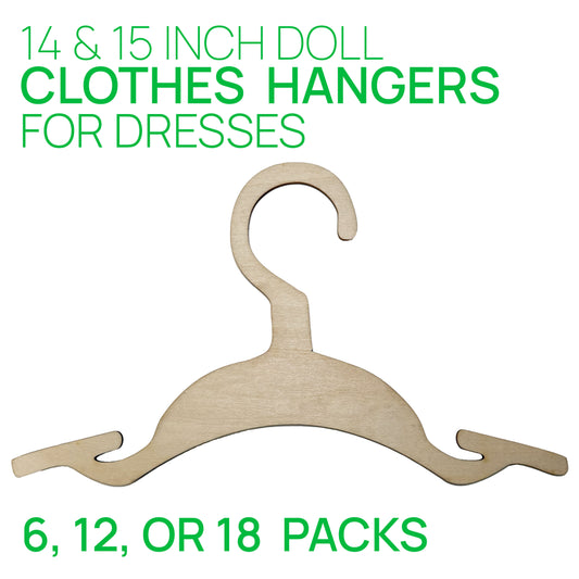 14 and 15 Inch Doll Clothes Hangers for Dresses