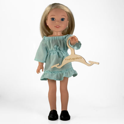 Custom Engraved 14 and 15 Inch Doll Clothes Hangers