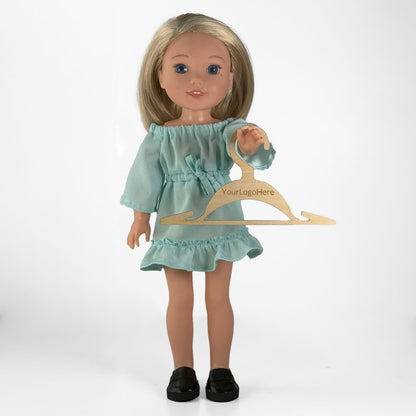 Custom Engraved 14 and 15 Inch Doll Clothes Hangers