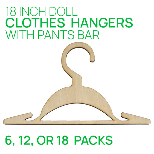 18 Inch Doll Clothes Hangers with Pants Bar