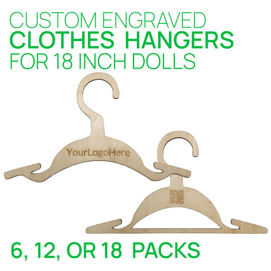 Custom Engraved 18 Inch Doll Clothes Hangers